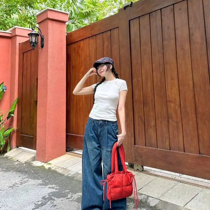 áo thun yếm - chất thun giấy Cổ Tròn