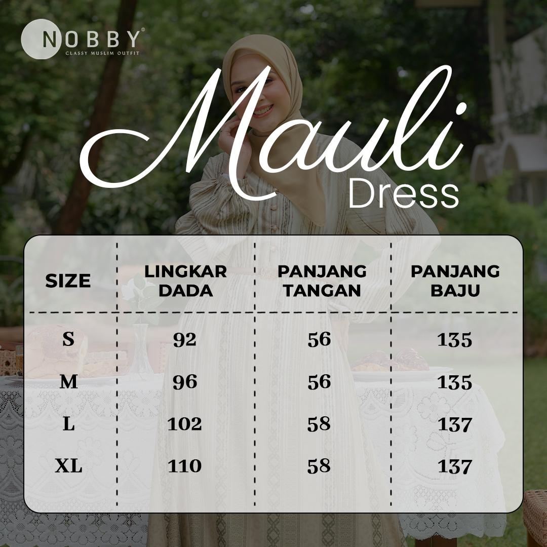 Nobby Sarimbit Mauli Dress Gamis Wanita Muslim Lengan Panjang Bahan Satin Soft Silk Baju Lebaran