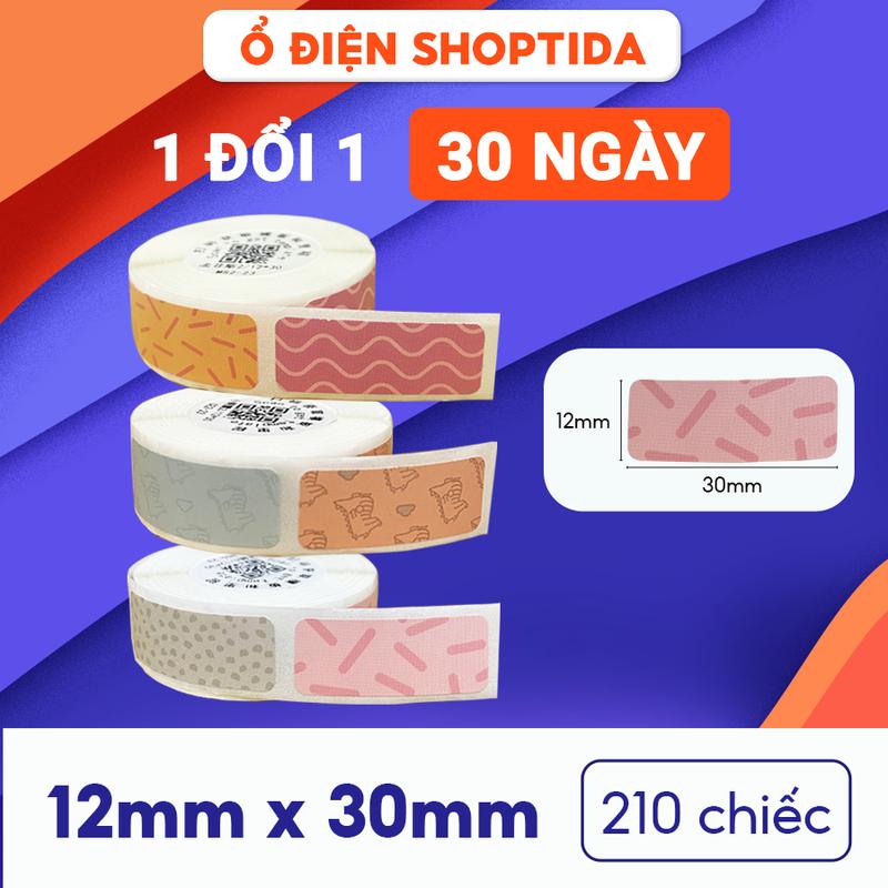 Giấy In Tem Nhiệt Nhãn Dán Máy In Hộp Phấn H11 Tự Dán Không Cần Mực Nhiều Phân Loại Kích Thước
