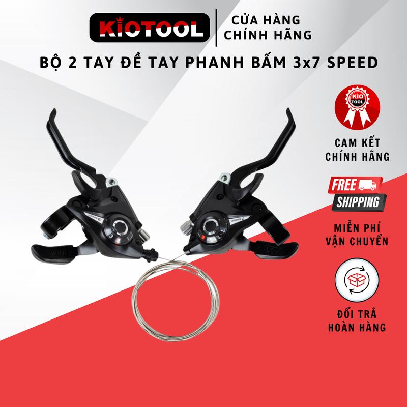Bộ tay đề tay phanh xe đạp Kiotool bấm 3x7 Speed