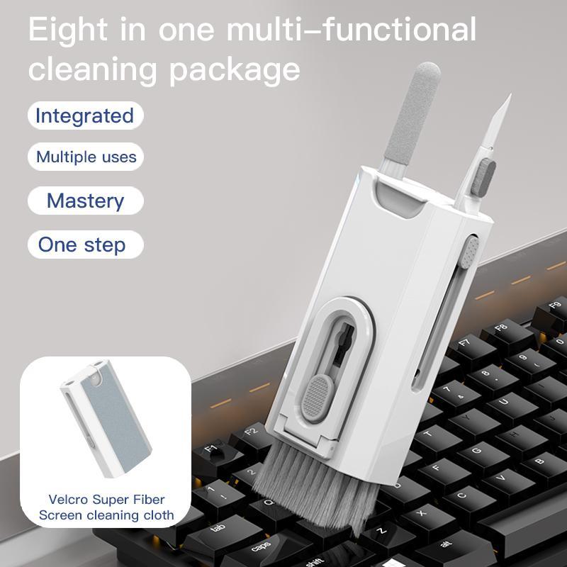 8-in-1 Multifunctional Cleaning Kit, Portable Phone & Keyboard Cleaning Tool, Phone Holder Cleaning Brush 3