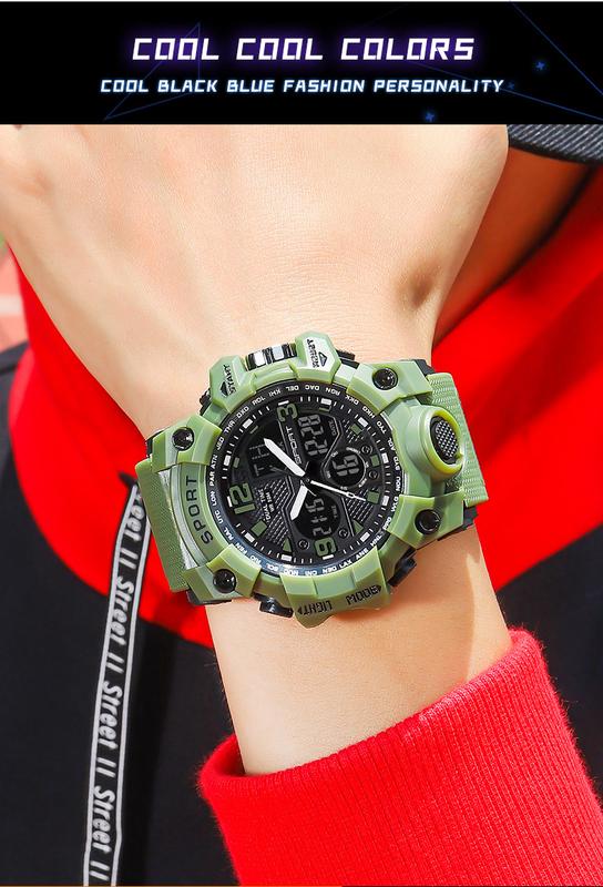 Product Introduction of MSTIANQ Men's Youth Original ElectronicWatch High School Student Trend Hand Clock SportsWaterproof Luminous Red Digital Wristwat 13