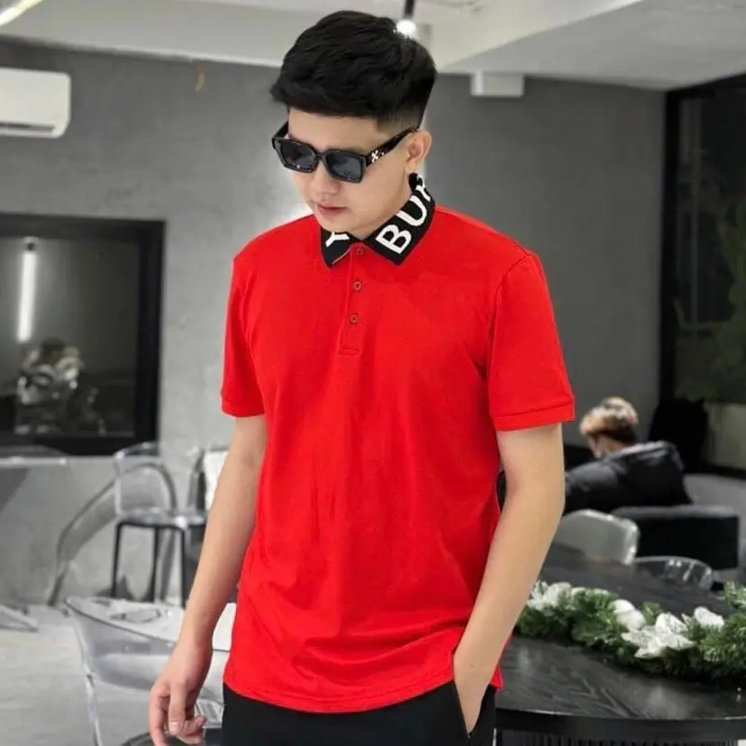 Áo thun nam polo cao cấp cổ trụ bo dêt chữ BR phom chuẩn Menswear Có Cổ Màu Trắng Jean Có Túi