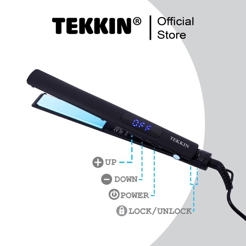  Máy Duỗi Tóc Cao Cấp TEKKIN TI-615 Gốm Tourmaline 8 Mức Nhiệt Led Siêu Mỏng Nhẹ 3 IN 1 Led Hiển Thị Có Chốt Khóa Gập 