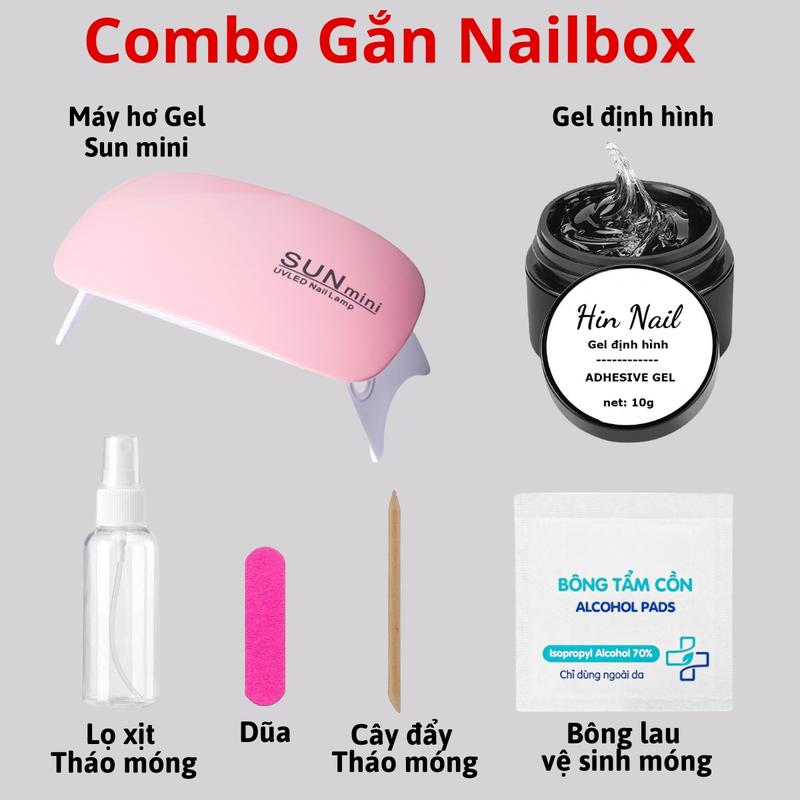 [Deal Hot] Combo gắn nailbox màu thạch tại nhà Máy Hơ Gel  + Gel Định Hình (Tặng kèm 5 phụ kiện làm nail dễ dàng sử dụng)