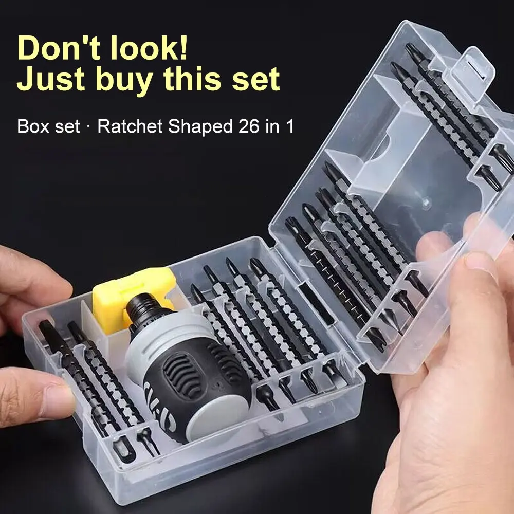 26-in-1 ratchet screwdriver Multifunctional magnetic Cross flat mini expansion screwdriver set socket  wrench