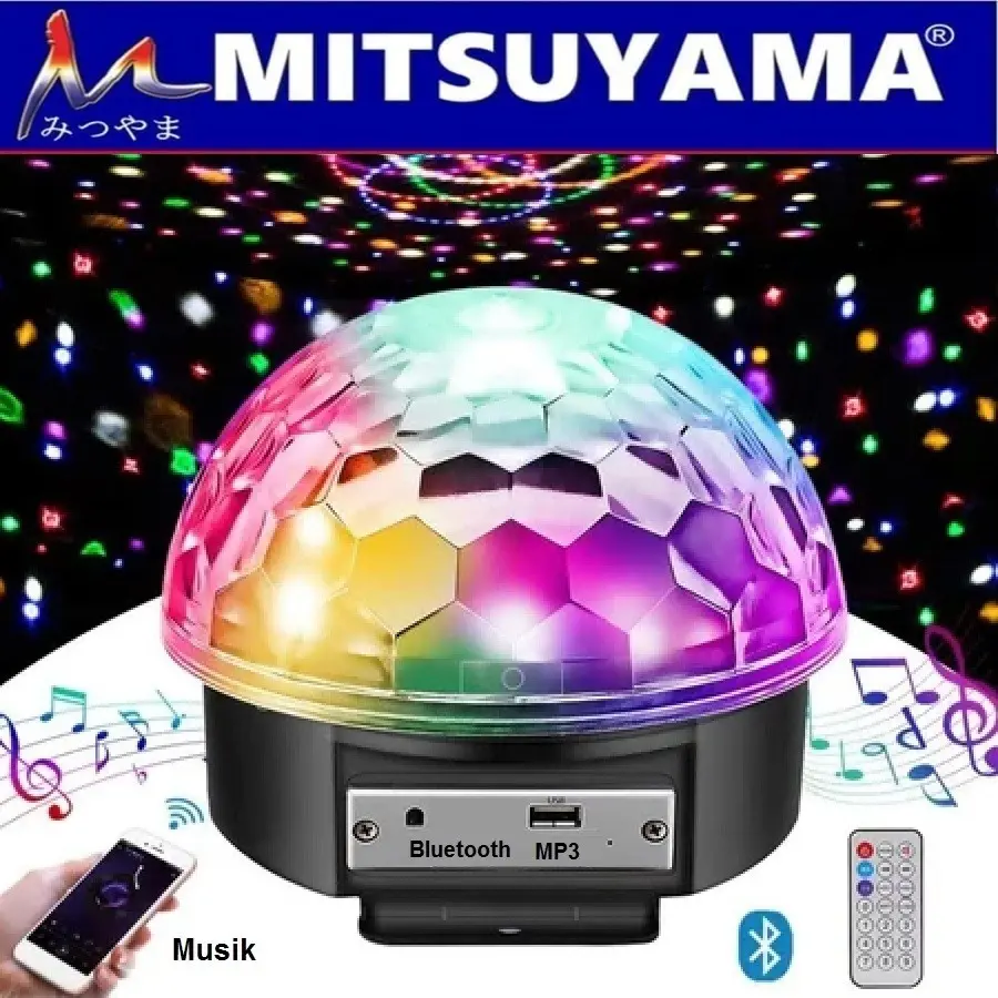 Lampu Disco Besar Profesional 6 Warna Sensor Suara Mitsuyama
