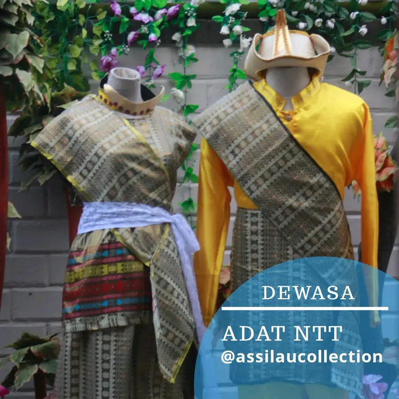 Baju Adat NTT Dewasa Satuan Pria Wanita - Satin Halus 1