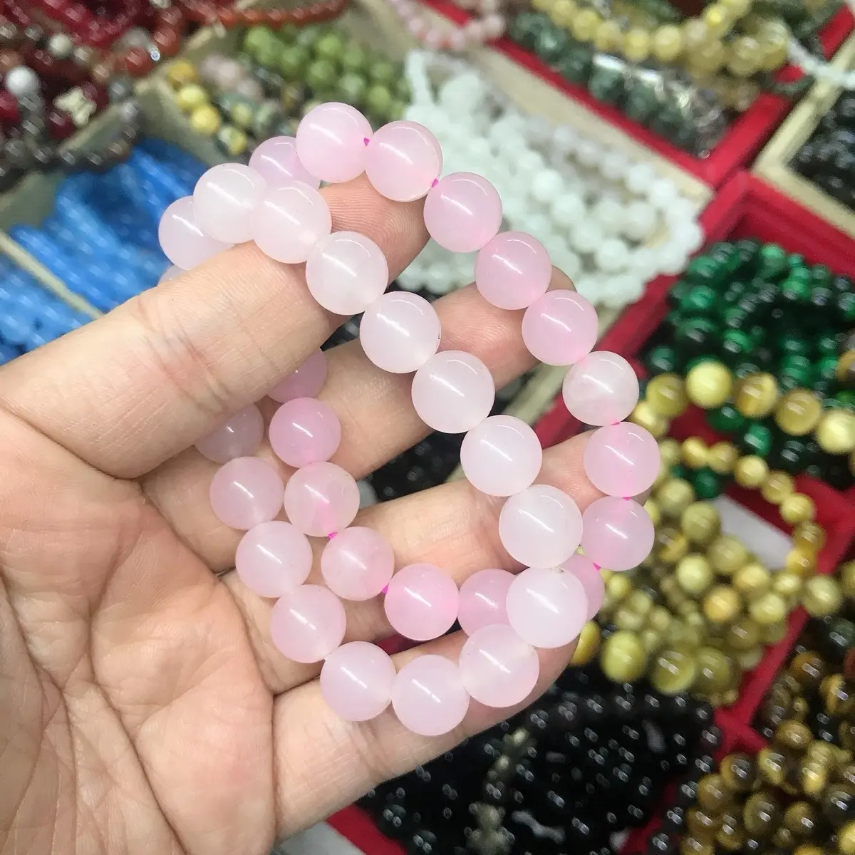 Vòng tay đá mã não hồng tự nhiên mệnh Hoả Thổ