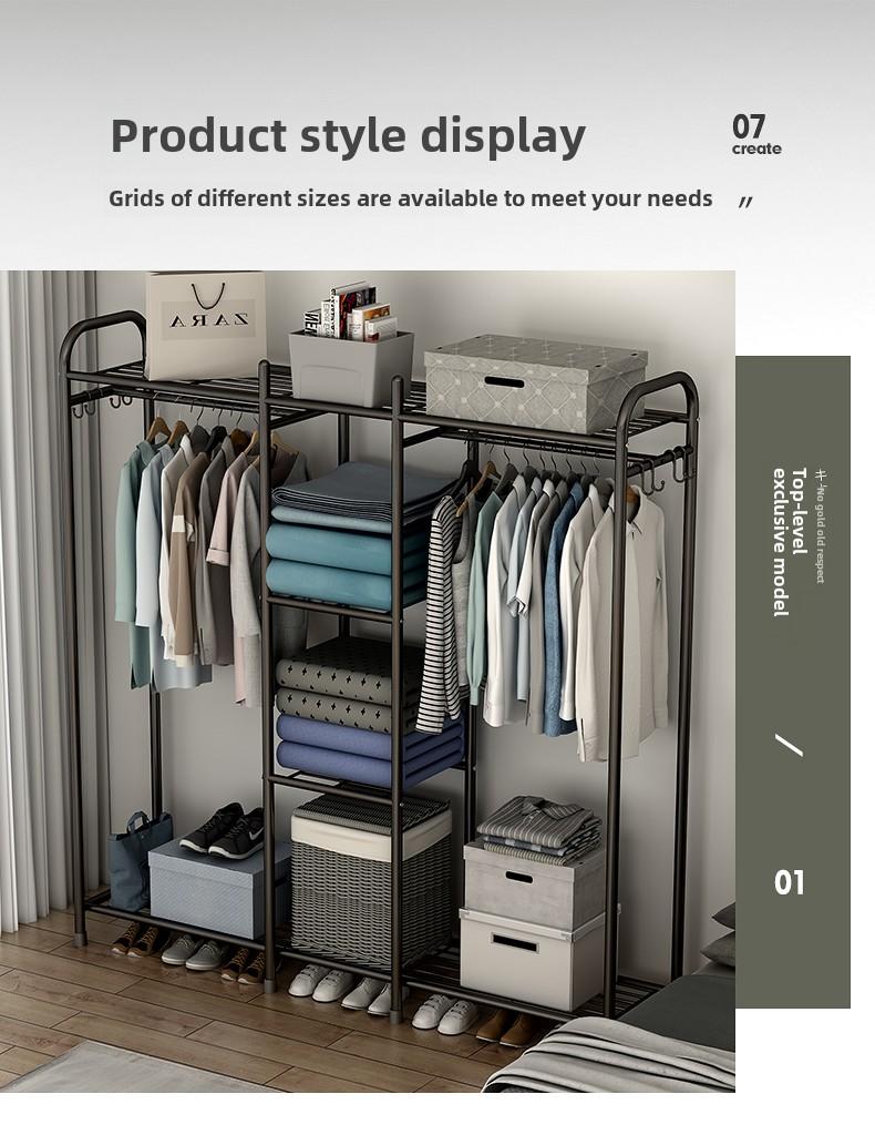 Product Introduction of Wardrobe Home Bedroom Clothes Rack Open Simple Wardrobe Rental Room Modern Simple Large Capacity 14