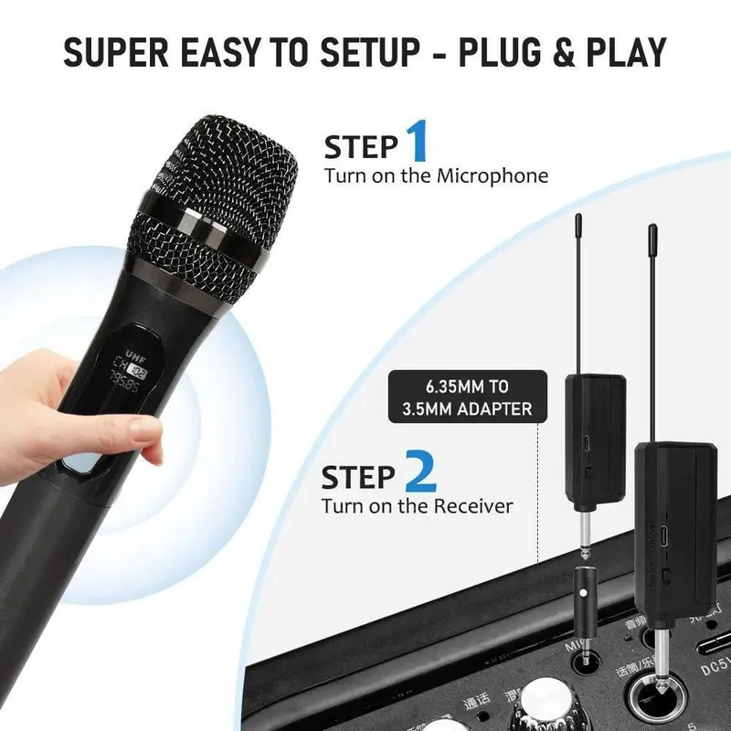 2025 khuyến mãi-Bộ Micro Không Dây Karaoke 108 Hoạt Động Với Tất Cả Các Loa, Bộ Khuếch Đại, Âm Thanh Kỹ Thuật Số 8