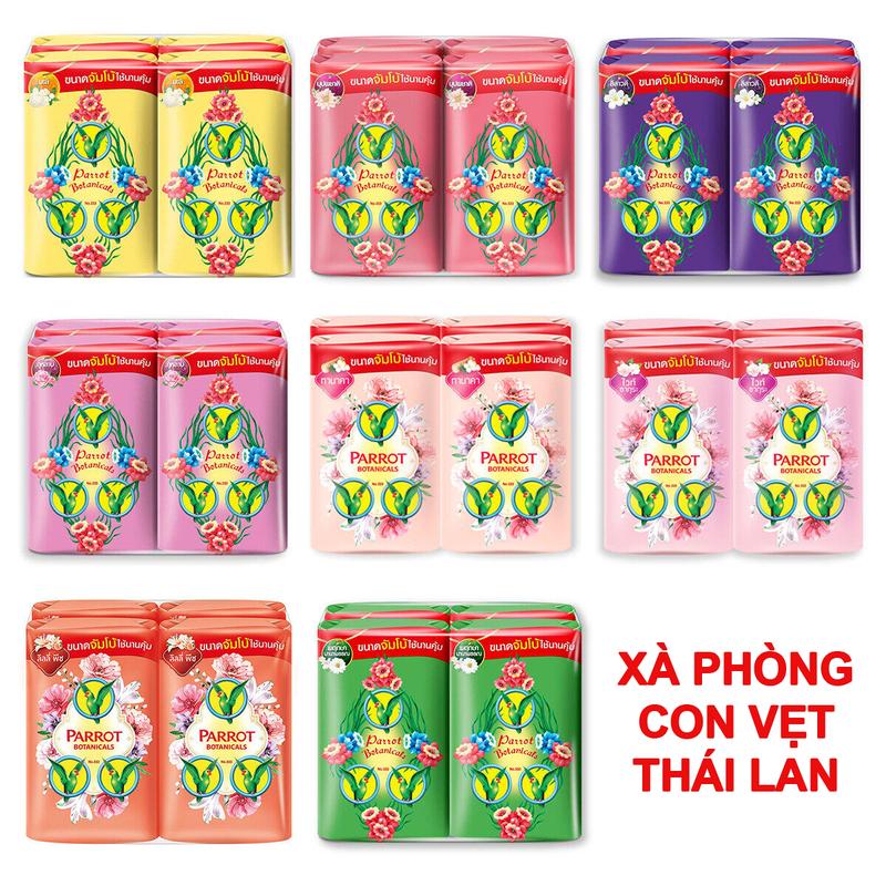 Lốc 6 cục xà phòng tắm Vẹt Thái Lan 55g/cục- Giao màu ngẫu nhiên