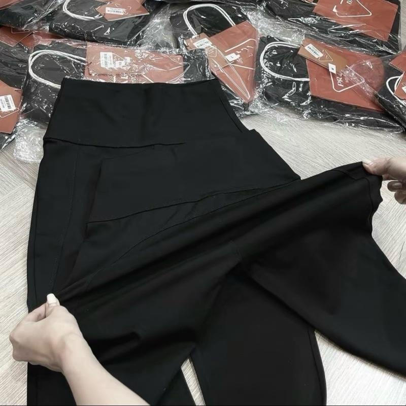 Quần legging nữ cạp cao bản to gen bụng chất vải Umi dày dặn mêm co giãn nâng v3 - Quần Legging dài lưng cao ôm bó sát 5