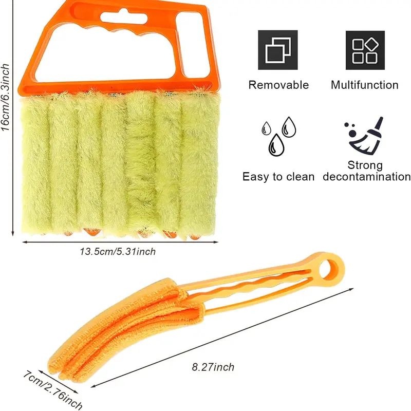 Venetian Blind Cleaning Brush, 2 Counts Window Air Conditioner Duster, Plastic Head Cleaning Tool, No Charging Manual Operation Cleaning Tool 1