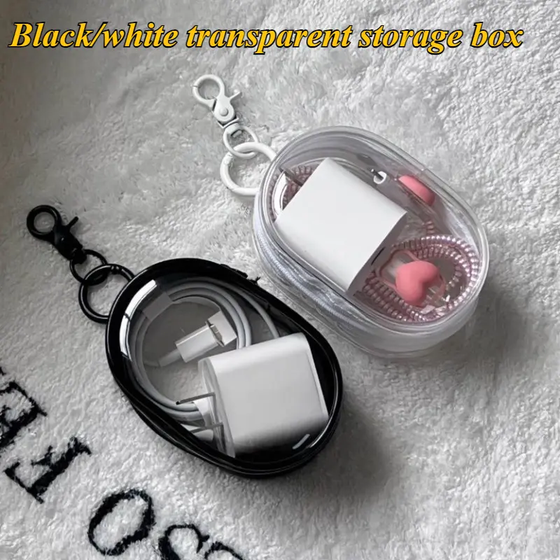 Hộp lưu trữ trong suốt, Nhỏ và tiện lợi, Thích hợp cho phụ kiện lưu trữ Cáp dữ liệu, Cầm Tay khi đang di chuyển, Túi sắp xếp tai nghe, Lý Tưởng để sắp xếp