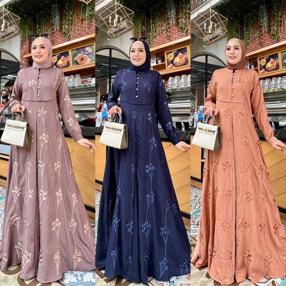 Tallulah 2 glz / Tallulah 1 GLZ / Crespo spangle + crespo polos / Gamis Pesta Dres Kondangan  Muslim Dewasa Maxi Mewah Lebaran