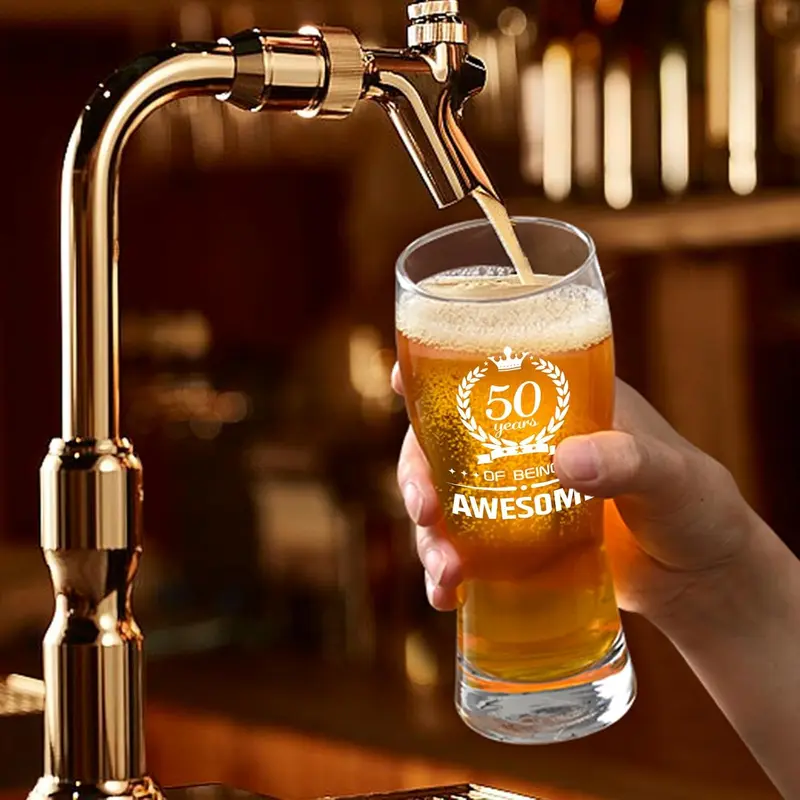Joymaking Personalised Pint Glass 15oz for Men's 50th Birthday Gifts 8