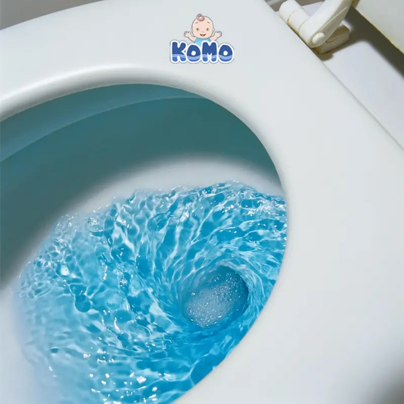 Combo 04 Cốc Thả Bồn Cầu KoMo Sáp Tan Chậm 2400 Lượt Xả Hương Hoa Oải Hương Diệt Khuẩn Làm Sạch KoMo Toilet Cleaner 5