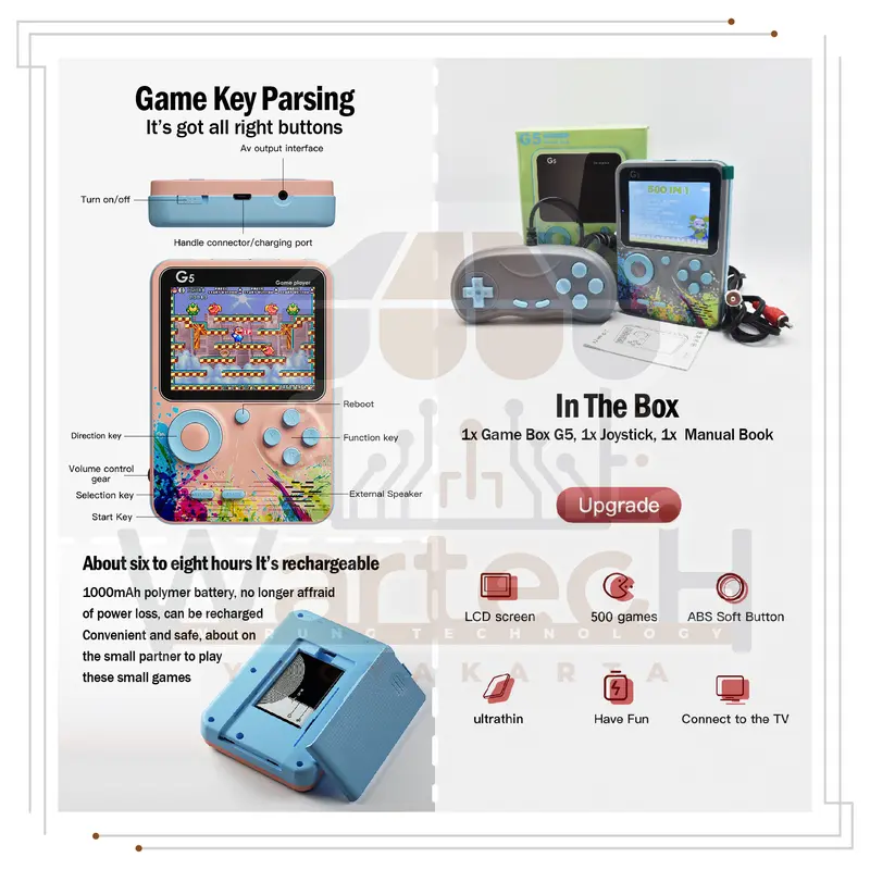Gamebox G5 isi 500 game retro console gameboy 4