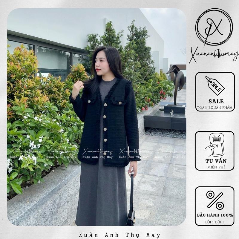 Áo khoác dạ tweed tua rua - Xuananhthomay