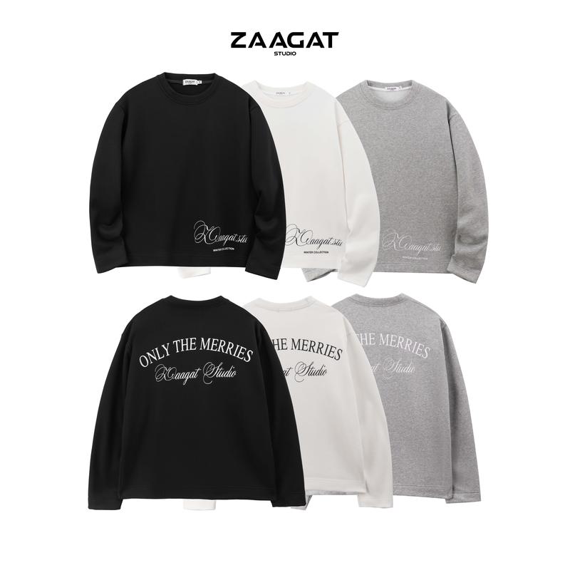 Áo dài tay chất liệu nỉ bông cổ tròn form boxy LONG SLEEVE  Menswear Hoodie