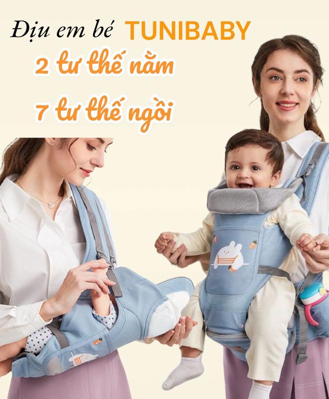 Địu em bé Aixintu phiên bản TUNIBABY 9 tư thế có đỡ cổ cho bé từ sơ sinh đến 3 tuổi Voi