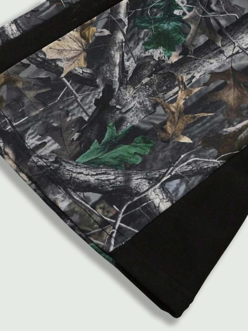 Product Introduction of Men's Tree Branch Print Drawstring Waist Wide Leg Pants, Regular Fit Casual Comfy Elastic Waist Trousers for Fall & Winter, Men's Bottoms for Daily Wear 5