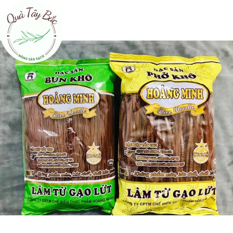 Bún Gạo Lứt Hoàng Minh 500gr, Phở Gạo Lứt Đỏ Thực Dưỡng Healthy Chua