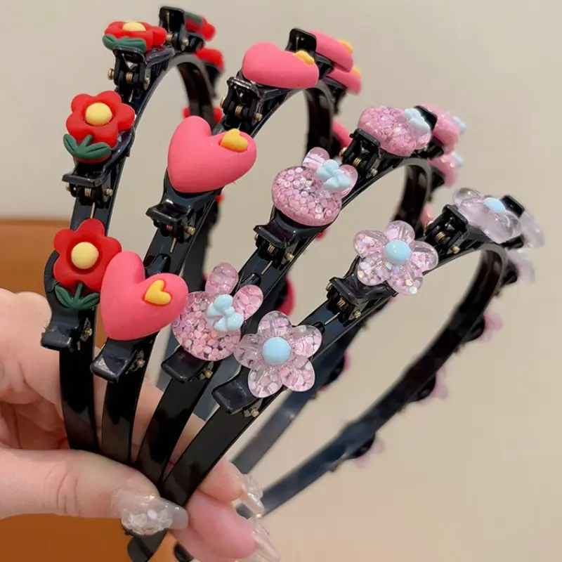 Korean Girls Headband Cute Baby Hair Hoop Braided Clip Hairband
