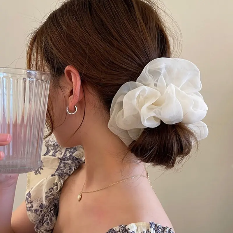 Scrunchie Voan, Phong Cách Ngọt Ngào Và Nhẹ Nhàng, Dây Buộc Tóc Thanh Lịch Và Dễ Phối Đồ Dây Buộc Tóc, Phong Cách Công Chúa Thanh Lịch Kiểu Pháp, Phụ Kiện Tóc Nữ Women 4