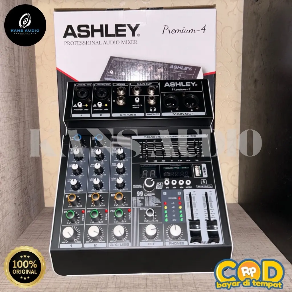 MIXER ASHLEY Premium 4 M-house 4 ORIGINAL Premium 4, 99 DSP Body Full BESI MIXER ASHLEY ORIGINAL Mixer 4 CHANNEL 2MONO 2 STREO BLUETOOTH, USB WIHT SOUNDCARD Metal