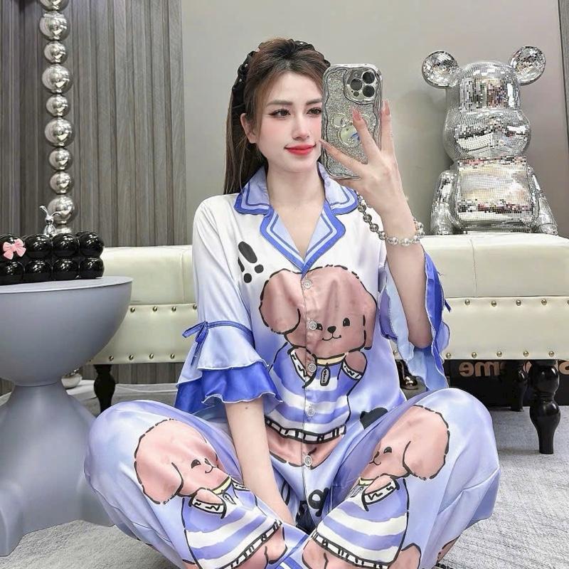 Đồ bộ, đồ ngủ pijama latin tay loe nhiều hoạ tiết siêu dễ thương dưới 62kg 7