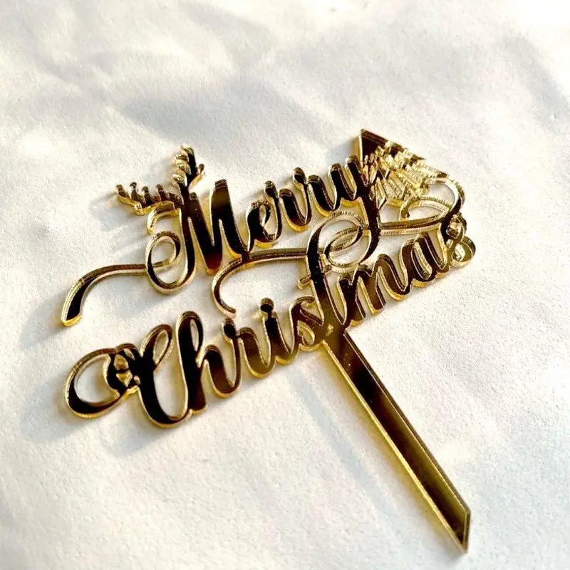 Thẻ cắm mica Merry christmas