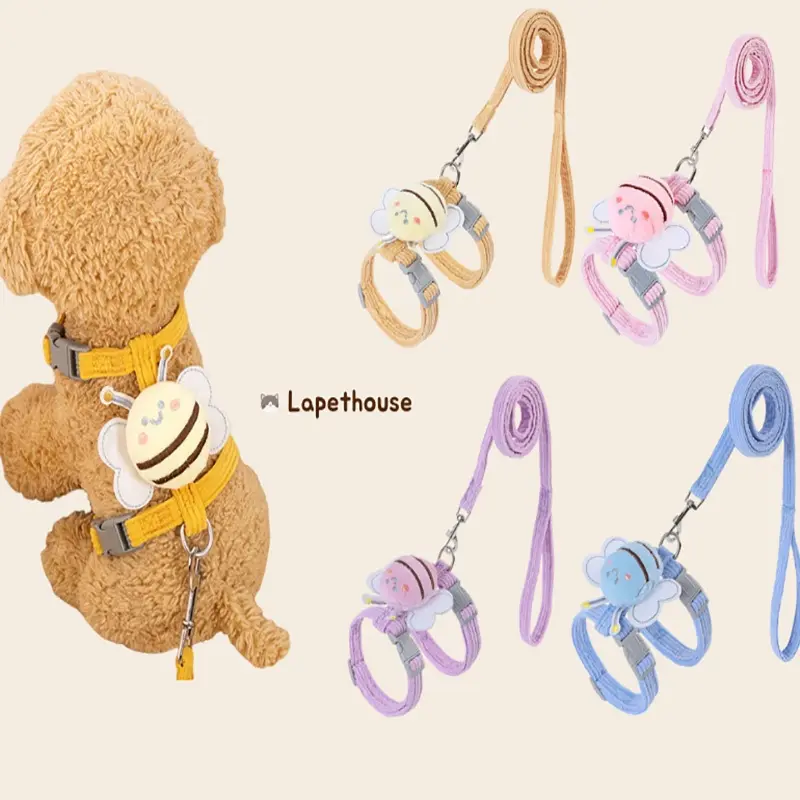 Dây Dắt Mèo Chó Cho Thú Cưng La Pet House Hình Con Chú Ong Đáng Yêu Đi Dạo Yếm Chó Con Poodle Mèo Lớn Nhỏ To Cái Bull 0