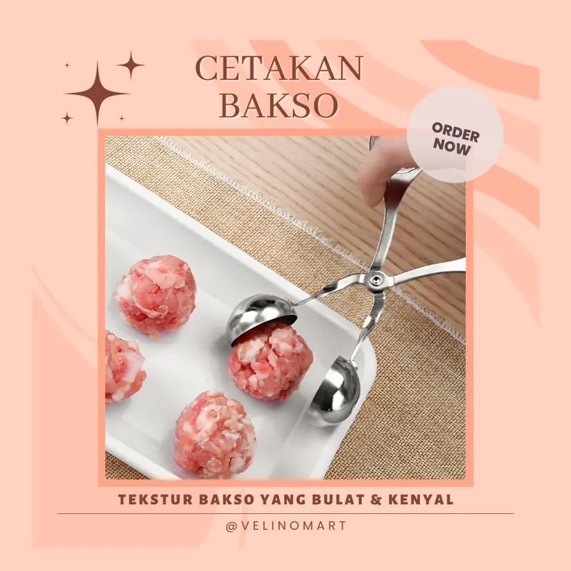 Alat Pembuat Cetakan Bakso Meatball Scoop / Cetakan Bakso Bahan Stainless Anti Lengket / Scoop Cetakan Bakso Model Gunting 1
