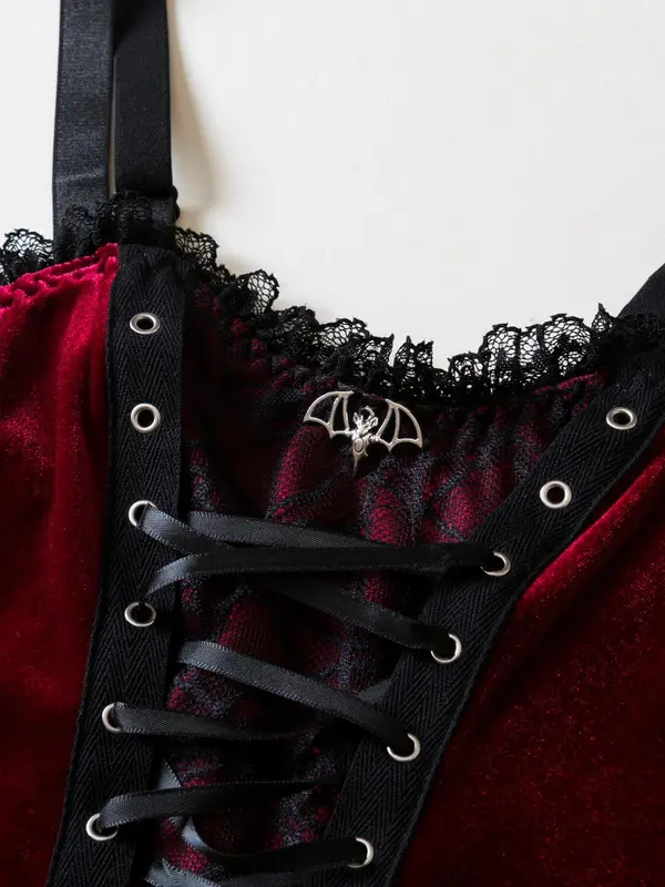 Women's  Lace Trim Cami Top, Gothic Sexy Top for Party Holiday Vacation, Ladies Clothes for All Seasons, Womenswear 2