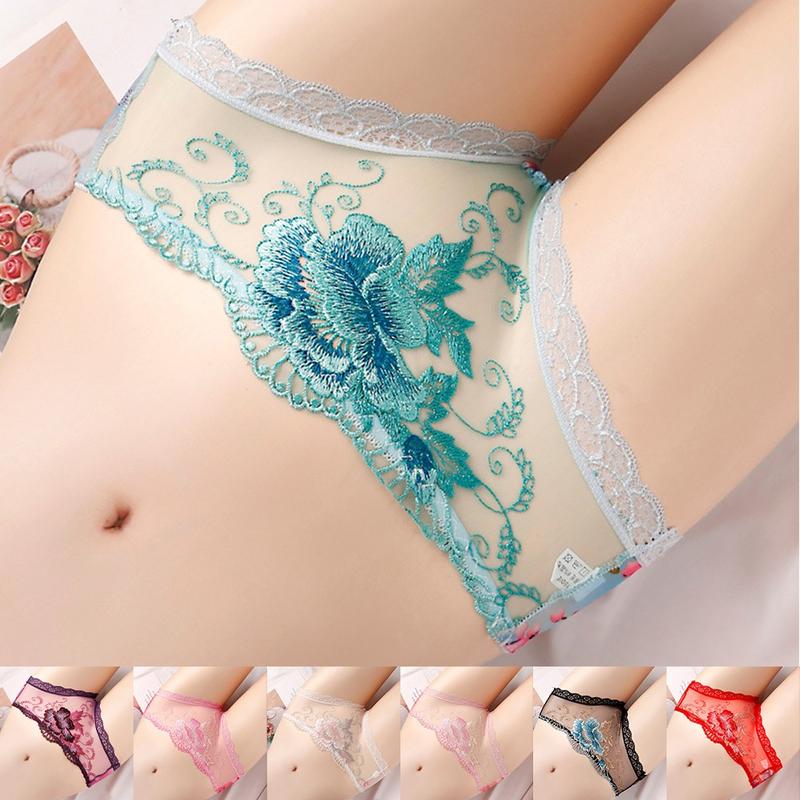 Quần Lót Trong Suốt, Dành Cho Phụ Nữ, Ren Thêu Hoa, Quần Lót, Đồ Lót Lưới Gợi Cảm, Thích Hợp Cho Bé Gái 4