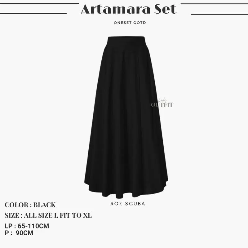 Bramantyashop - Artamara Set Outfit wanita | Atasan Sweater Rajut Cross Korean Knitted | Bawahan Rok Scuba Premium | Setelan Oneset wanita | OOTD Korean Look | Setelan Remaja Casual Panjang 3