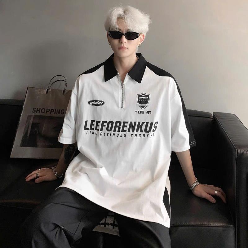 ÁO THUN POLO TUSKA UNIXEX FORM RỘNG CÁ TÍNH Có Cổ Shirt