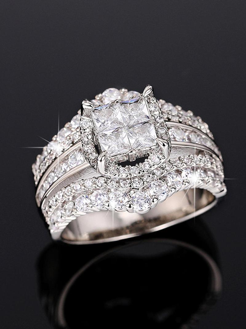 Product Introduction of Rhinestone Decorated Ring, Fashion Jewelry for Party, Daily Clothing Decor, Trendy All-match & Exquisite Jewelry for Birthday Gift 2