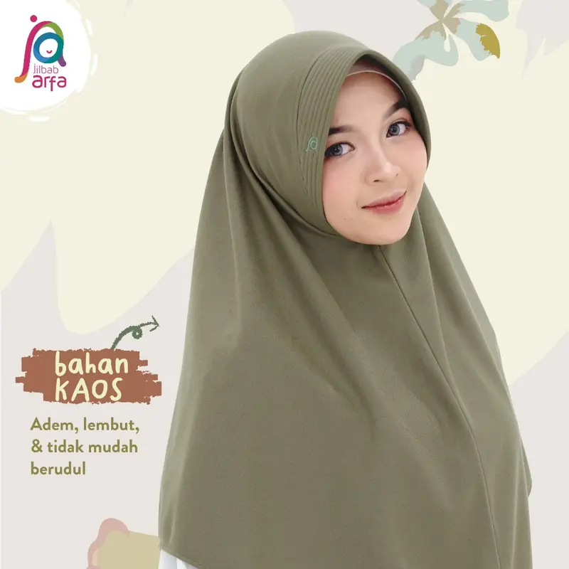 Jilbab Afra Arfa Amira Mocca Bergo Instan Remaja Pet Antem Bahan Kaos Premium Panjang Muslim 5