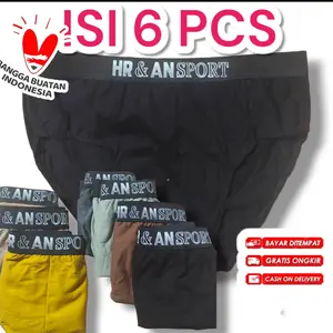 6 pcs celana dalam pria jumbo  model karet boxer ukuran M L XL XXL 4L 5L 6L 7L 8L 9L Dewasa Katun Cowok