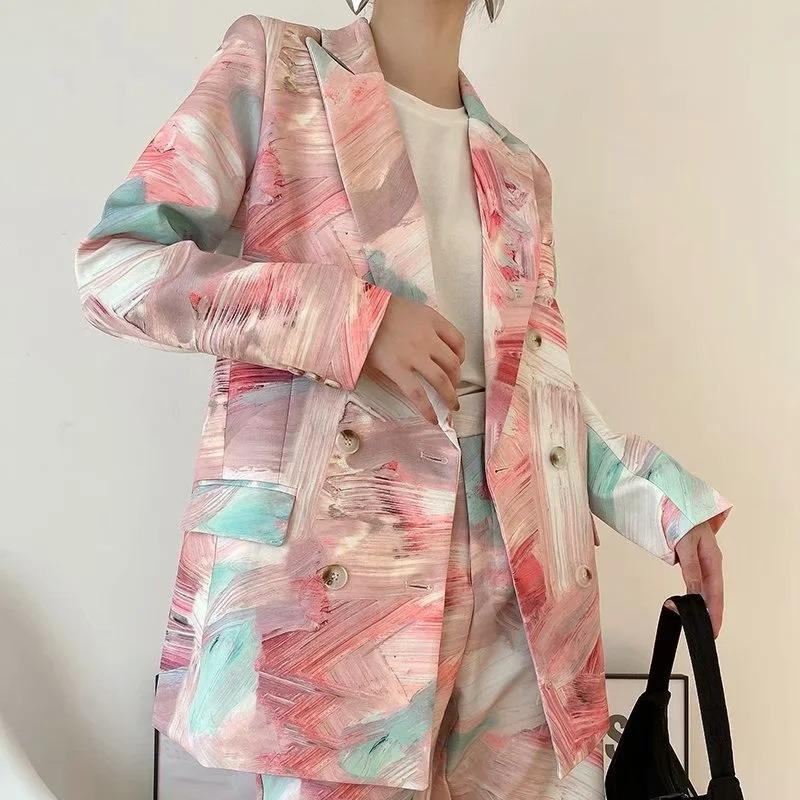 Blazer Casual print Pink Abstract 004222 7