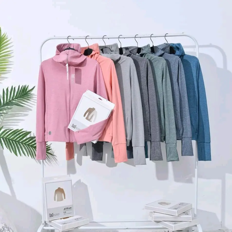 |vnxk nhat| Áo chống nắng nữ 1 lớp Morris dáng ngắn nữ Thoáng khí Thoải mái  Chất muối tiêu Fish
