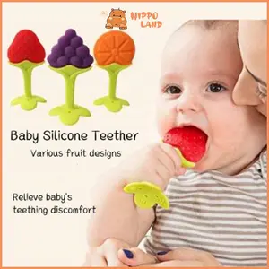 HIPPO LAND Gigitan silikon Bayi   berbentuk buah BayiBebas BPA Teether    69