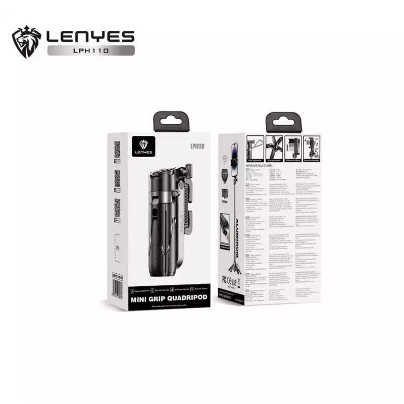 LENYES LPH110 Super Mini Tongsis Tripod Stick Selfie Vlog with LED Light Bluetooth Remote Monopod 7