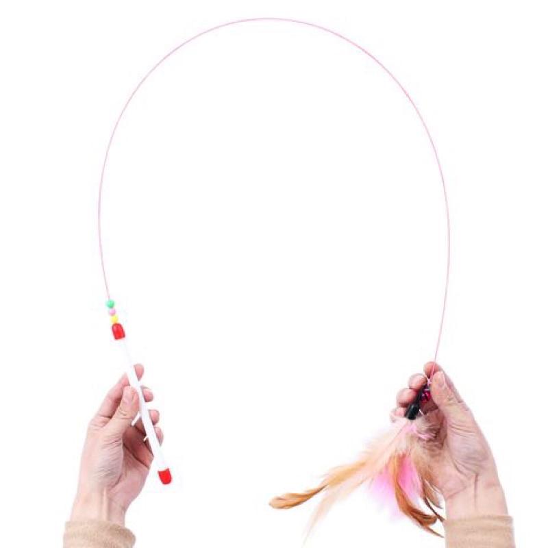 Đồ Chơi Cần Câu Vờn Mèo Tương Tác Lông Vũ 6