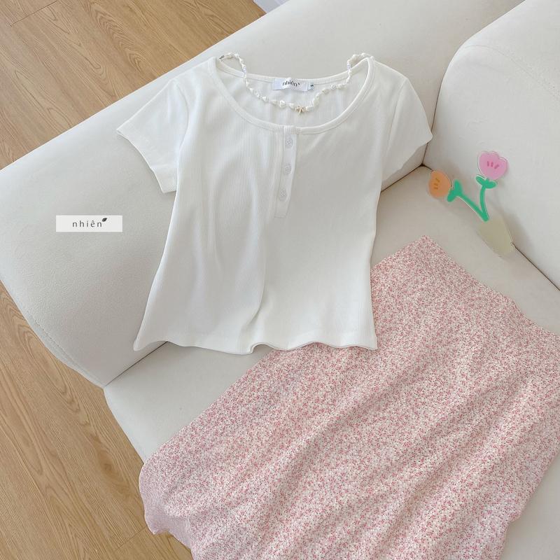 Product Introduction of Tamie Top - Áo thun nữ tay ngắn - áo thun cổ tròn nhiennhienvintage BT221 Women 13