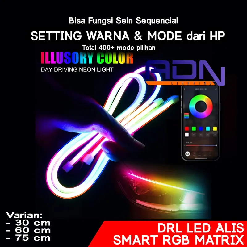 LED ALIS SMART RGB MATRIX APP CONTROL TUBE MOTOR MOBIL + BISA SEIN L1 Pro 0