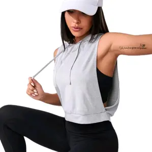 Rompi Croptop Sport Hodie Crop Korea Atasan Olahraga Wanita Vest Oversize